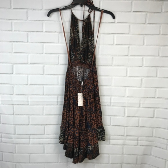 Free People Beach Day Mini Dress Open Back Halter - Picture 7 of 8